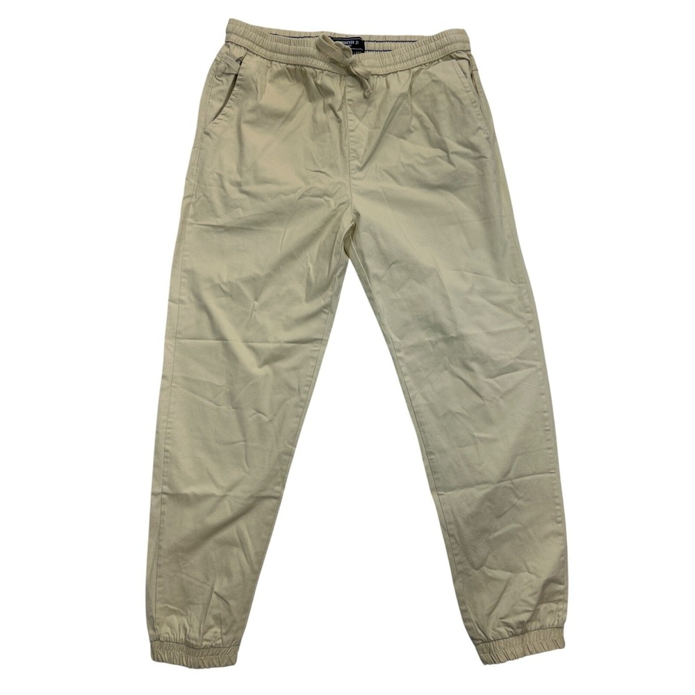 Forever 21 Pants Mens‎ Large Beige Elastic Waist Jogger RFID Comfort